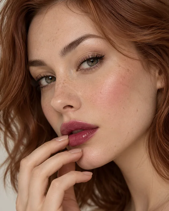 berry-tinted lips look