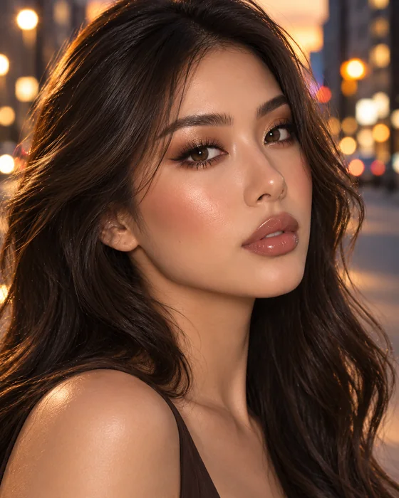 bronzed monochrome look