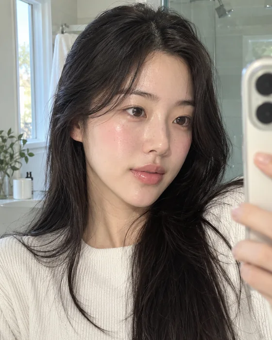 water-splashed blush look